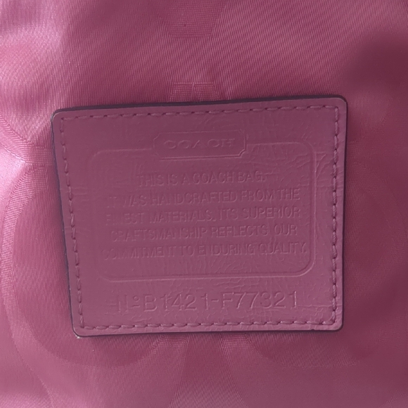 Coach Pink Travel Tote Bag with Monogram Pattern - Picture 10 of 16